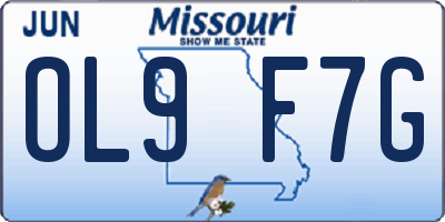 MO license plate OL9F7G