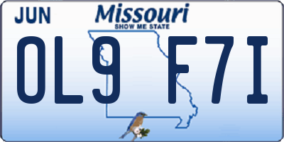 MO license plate OL9F7I