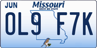 MO license plate OL9F7K
