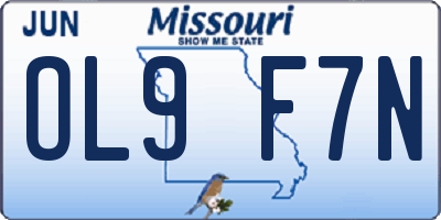 MO license plate OL9F7N