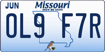 MO license plate OL9F7R