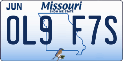 MO license plate OL9F7S