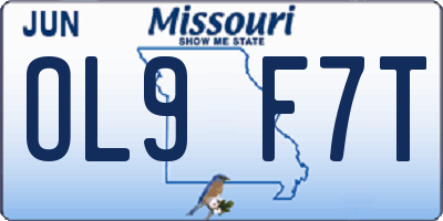 MO license plate OL9F7T