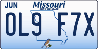 MO license plate OL9F7X