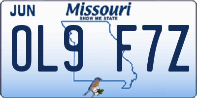 MO license plate OL9F7Z