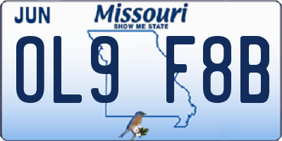 MO license plate OL9F8B