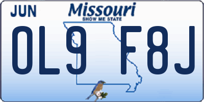 MO license plate OL9F8J