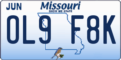 MO license plate OL9F8K
