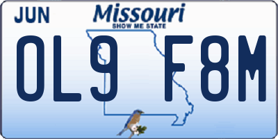 MO license plate OL9F8M
