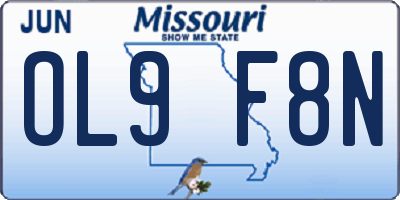MO license plate OL9F8N