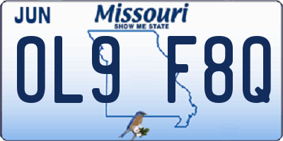 MO license plate OL9F8Q