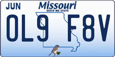 MO license plate OL9F8V