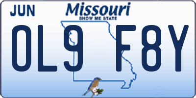 MO license plate OL9F8Y