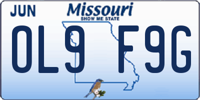 MO license plate OL9F9G