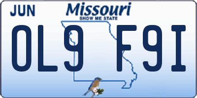 MO license plate OL9F9I