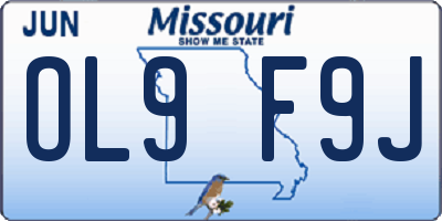 MO license plate OL9F9J
