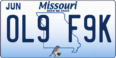MO license plate OL9F9K