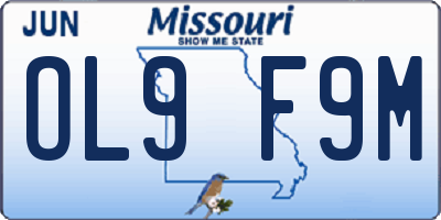 MO license plate OL9F9M