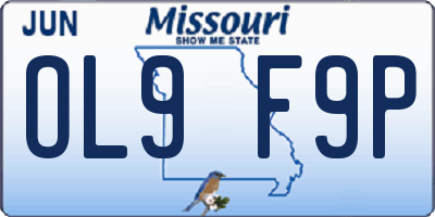 MO license plate OL9F9P
