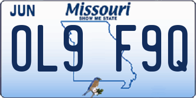 MO license plate OL9F9Q