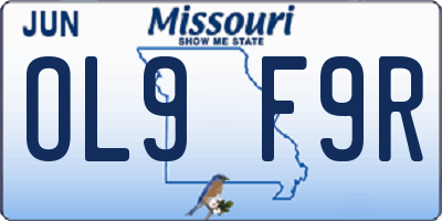 MO license plate OL9F9R