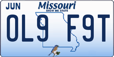 MO license plate OL9F9T