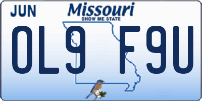 MO license plate OL9F9U