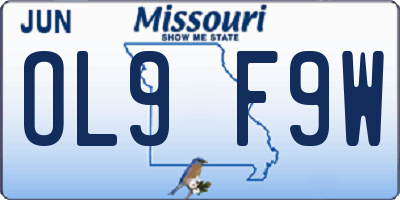 MO license plate OL9F9W