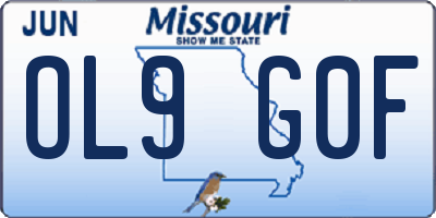 MO license plate OL9G0F