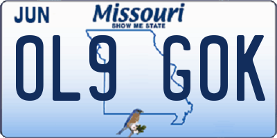 MO license plate OL9G0K