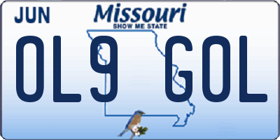 MO license plate OL9G0L