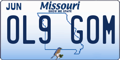 MO license plate OL9G0M