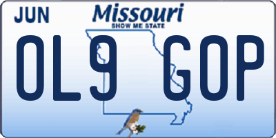 MO license plate OL9G0P