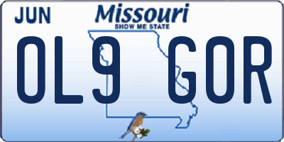 MO license plate OL9G0R