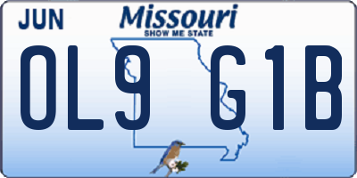 MO license plate OL9G1B