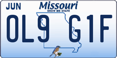 MO license plate OL9G1F