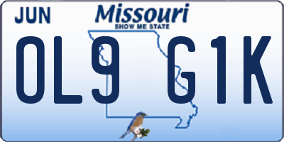 MO license plate OL9G1K