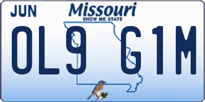 MO license plate OL9G1M