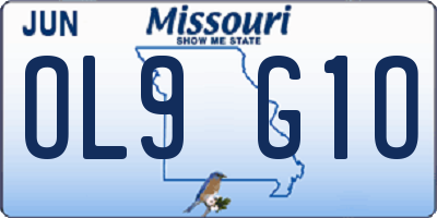 MO license plate OL9G1O