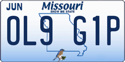 MO license plate OL9G1P