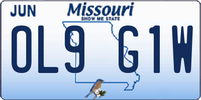 MO license plate OL9G1W