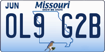 MO license plate OL9G2B