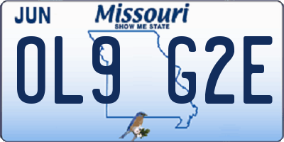MO license plate OL9G2E