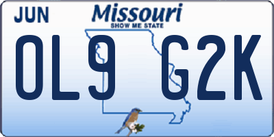 MO license plate OL9G2K