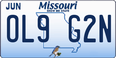 MO license plate OL9G2N