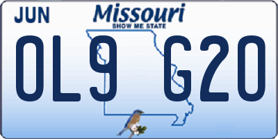 MO license plate OL9G2O