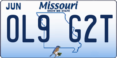 MO license plate OL9G2T