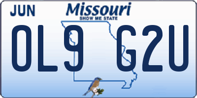 MO license plate OL9G2U