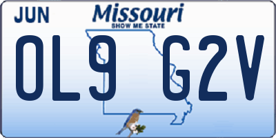 MO license plate OL9G2V