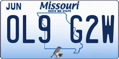MO license plate OL9G2W